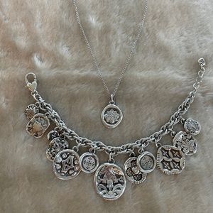 Brighton REVERSIBLE Set, Necklace and Bracelet Roses